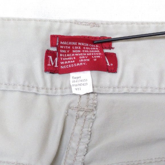Merona Women Capri 36x21 Fit 1 Stretch Hi-Rise Double Button Beige Tag Sz 16 EUC - Picture 5 of 5